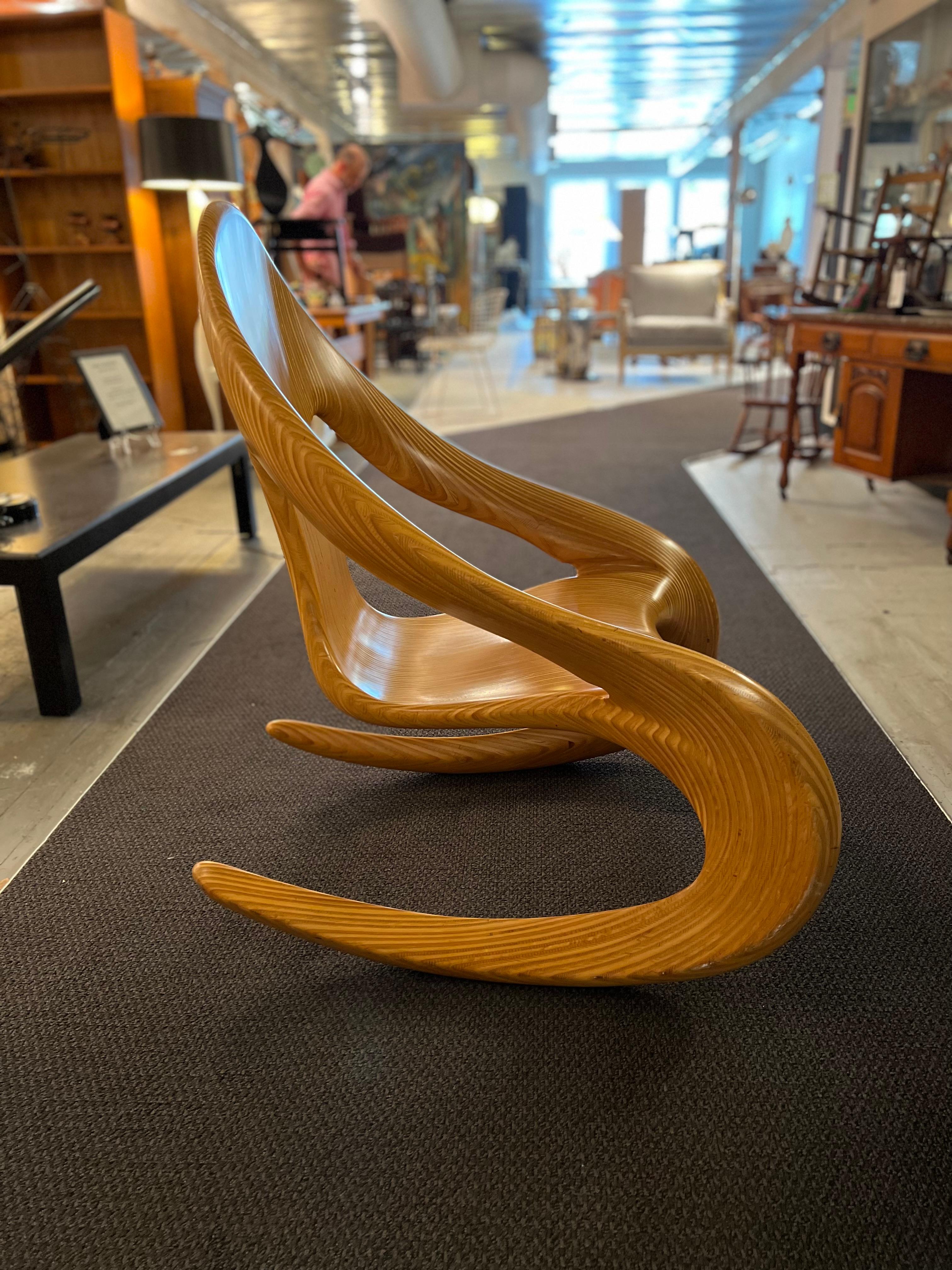 Modern Carl Gromoll Sculptural Rocking Chair, 1983