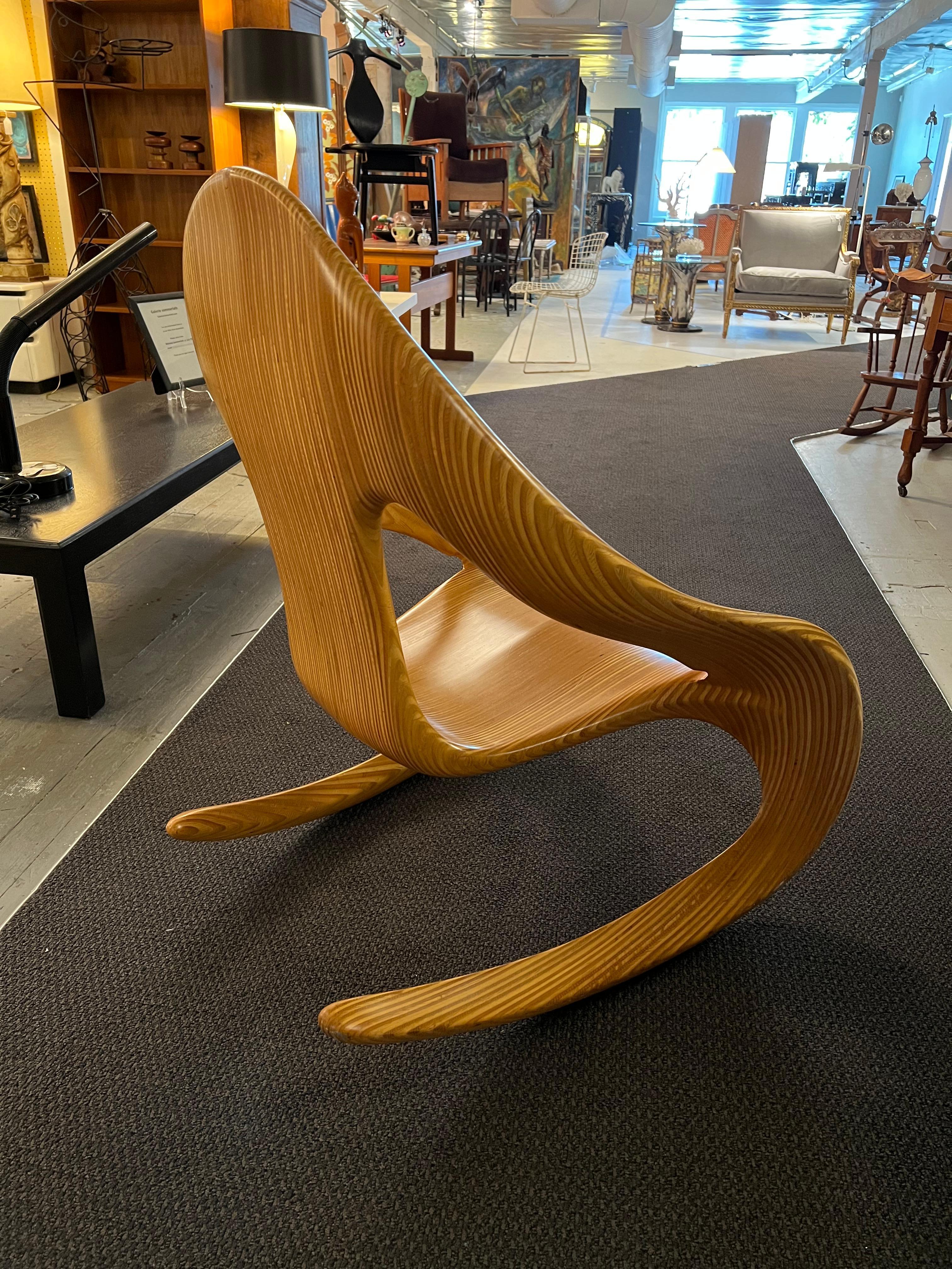 Carl Gromoll Sculptural Rocking Chair, 1983 In Good Condition In Pasadena, CA