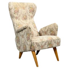 Carl Gustaf Hiort af Ornäs, Armchair, Fabric, Lacquered Wood, Finland, 1940s