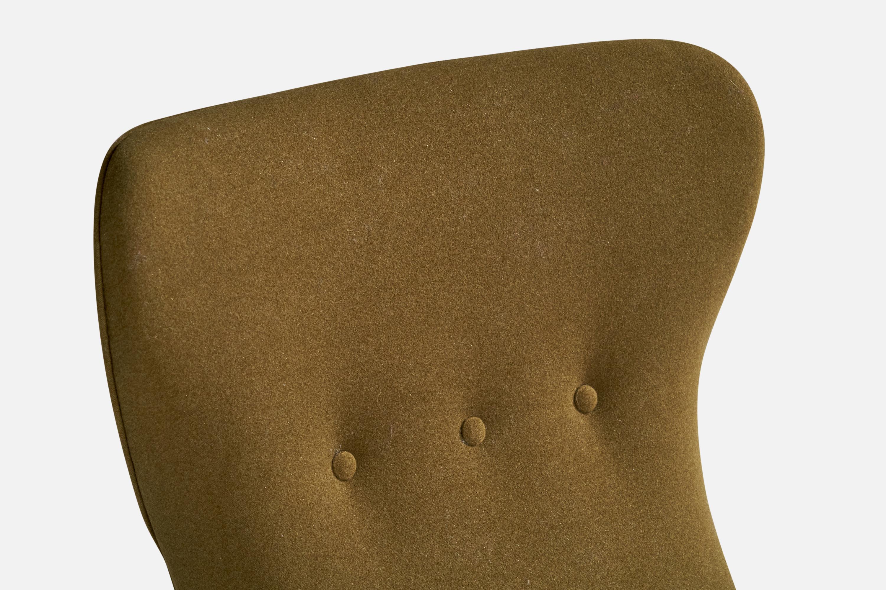 Carl Gustaf Hiort af Ornäs, Lounge Chair, Wood, Fabric, Finland, 1940s For Sale 5