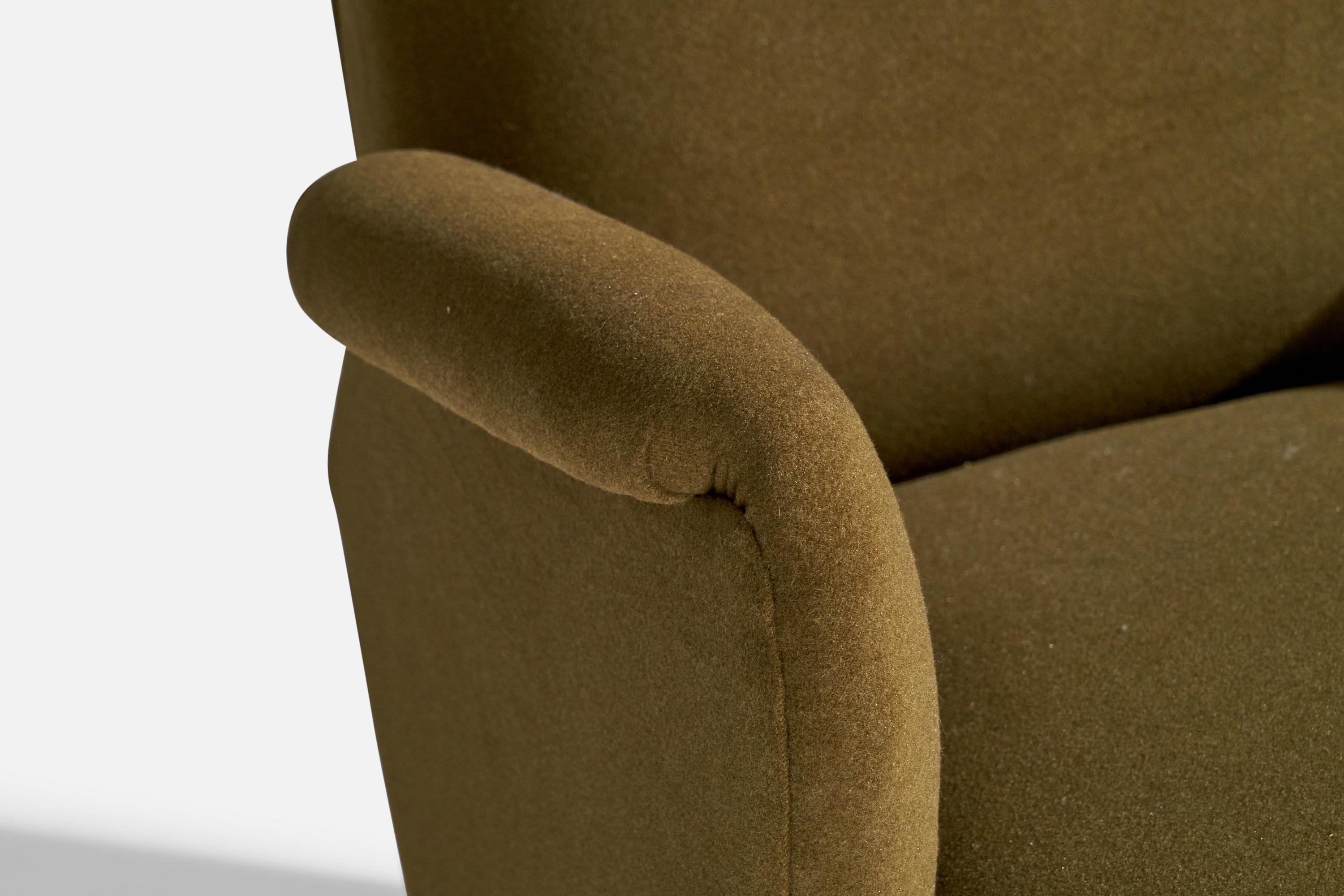Carl Gustaf Hiort af Ornäs, Lounge Chair, Wood, Fabric, Finland, 1940s For Sale 7