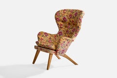 Carl Gustaf Hiort Af Ornäs, Silla de salón, Madera, Tela, Finlandia, Años 50