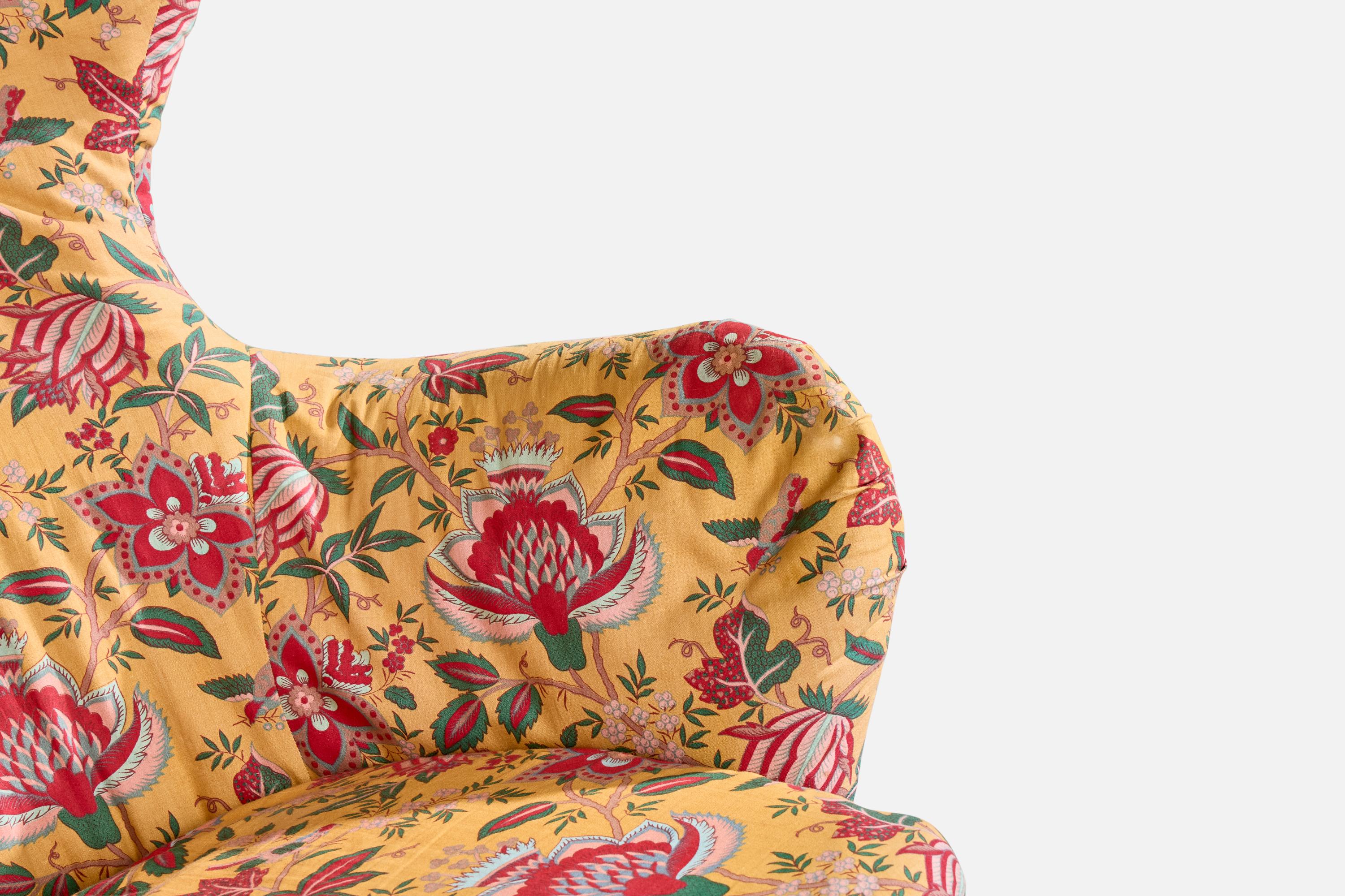 Carl Gustaf Hiort Af Ornäs, Lounge Chair, Wood, Fabric, Finland, 1950s For Sale 2