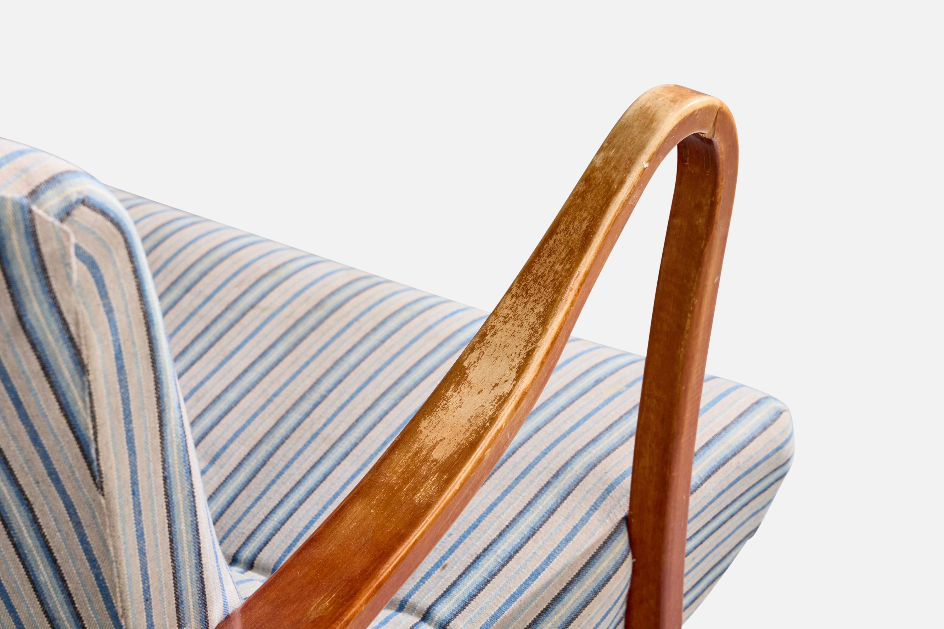 Carl Gustaf Hiort Af Ornäs, Sofa, Holz, Stoff, Finnland, 1950er Jahre im Angebot 6
