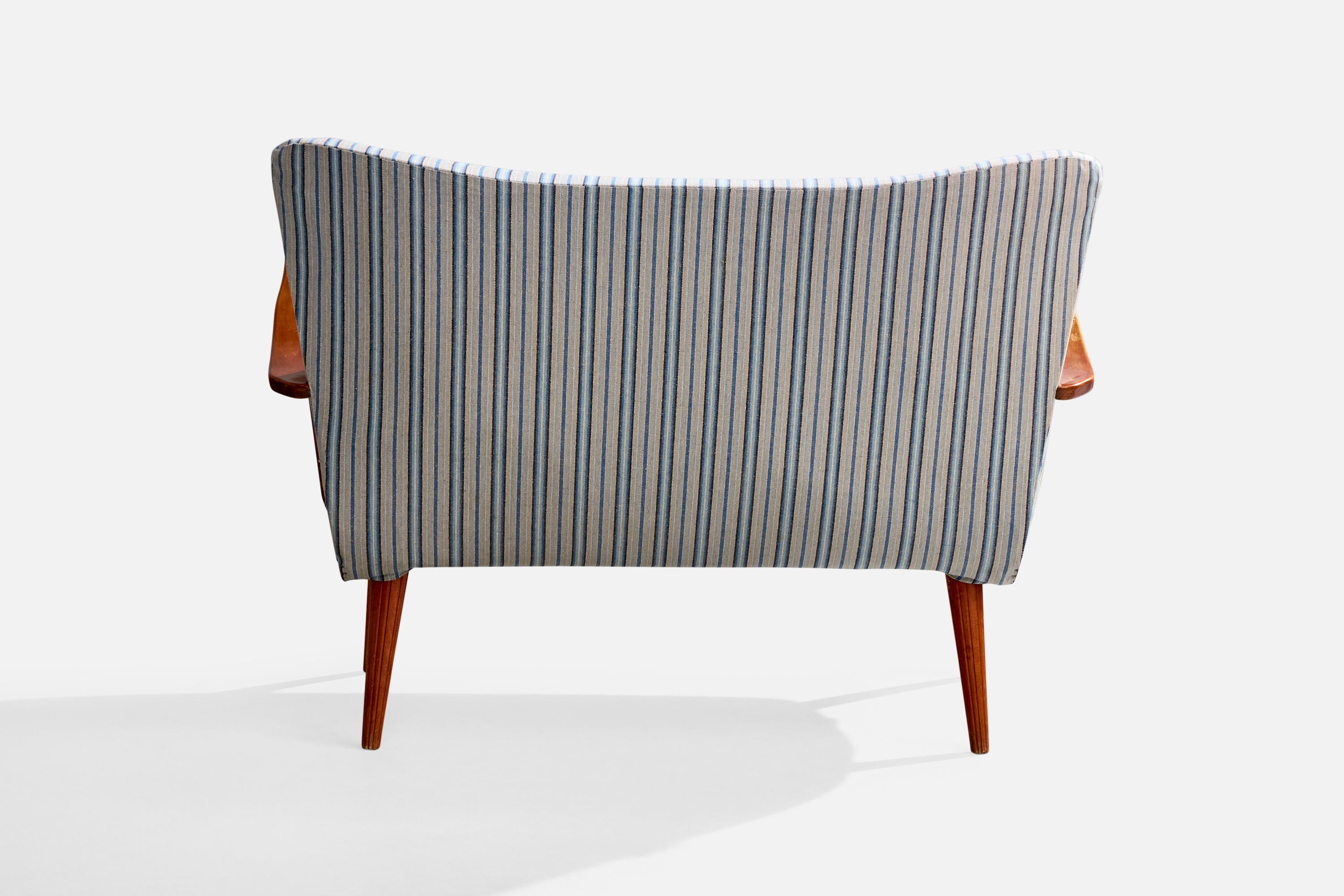 Carl Gustaf Hiort Af Ornäs, Sofa, Holz, Stoff, Finnland, 1950er Jahre im Angebot 1