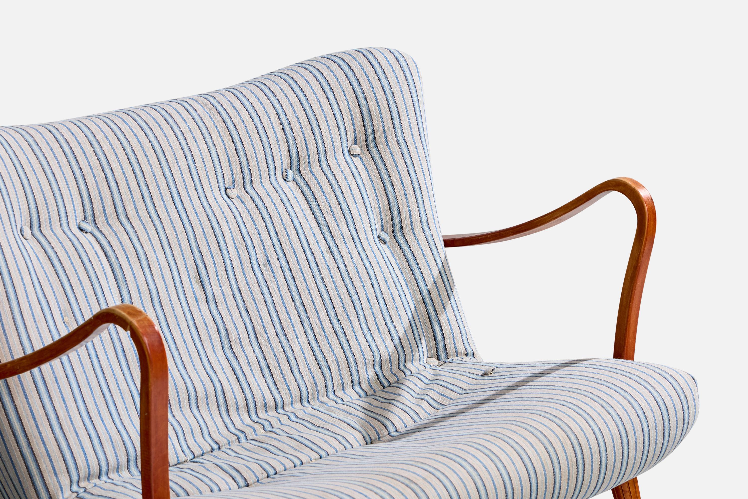 Carl Gustaf Hiort Af Ornäs, Sofa, Holz, Stoff, Finnland, 1950er Jahre im Angebot 2
