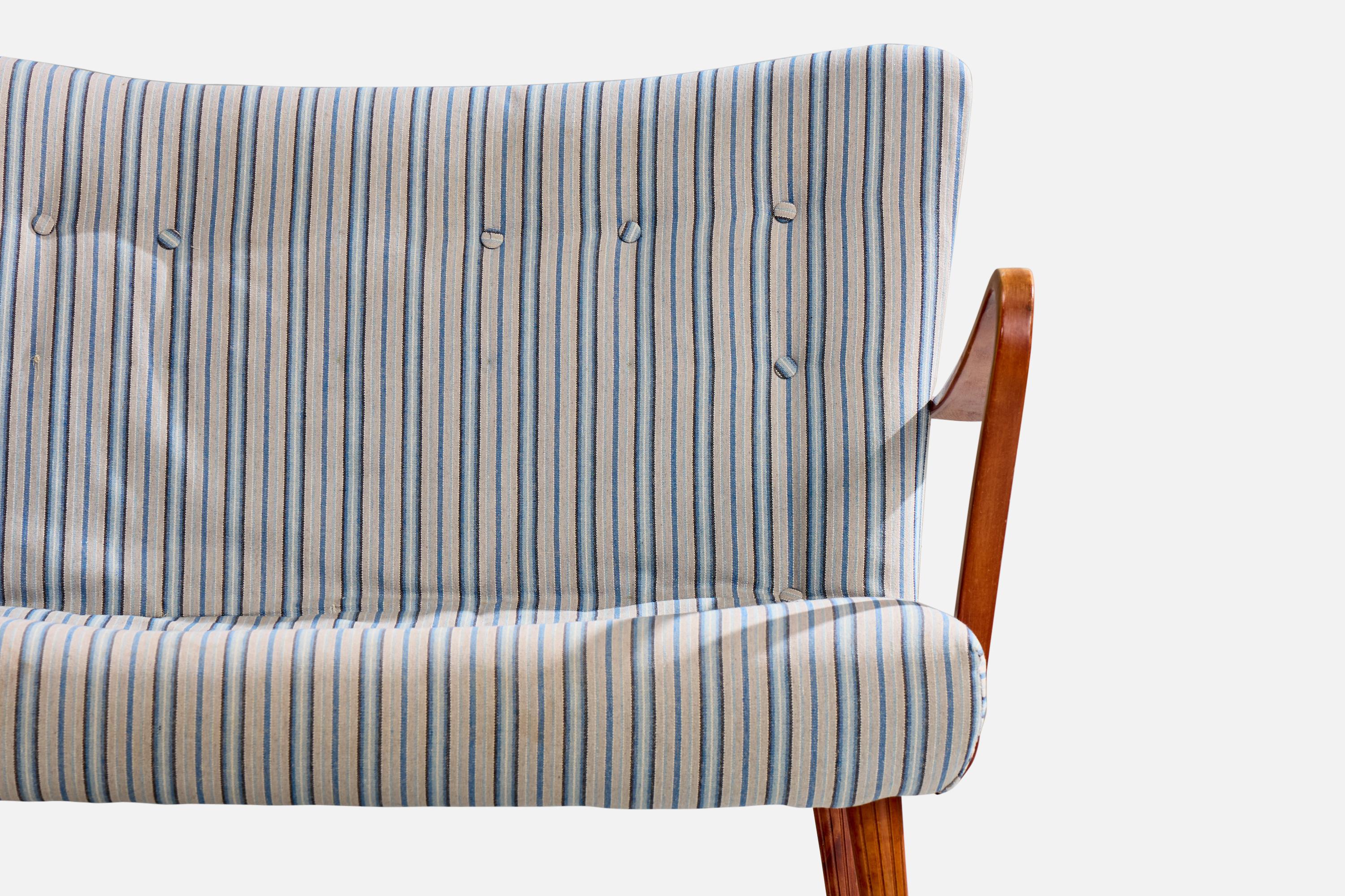 Carl Gustaf Hiort Af Ornäs, Sofa, Holz, Stoff, Finnland, 1950er Jahre im Angebot 3