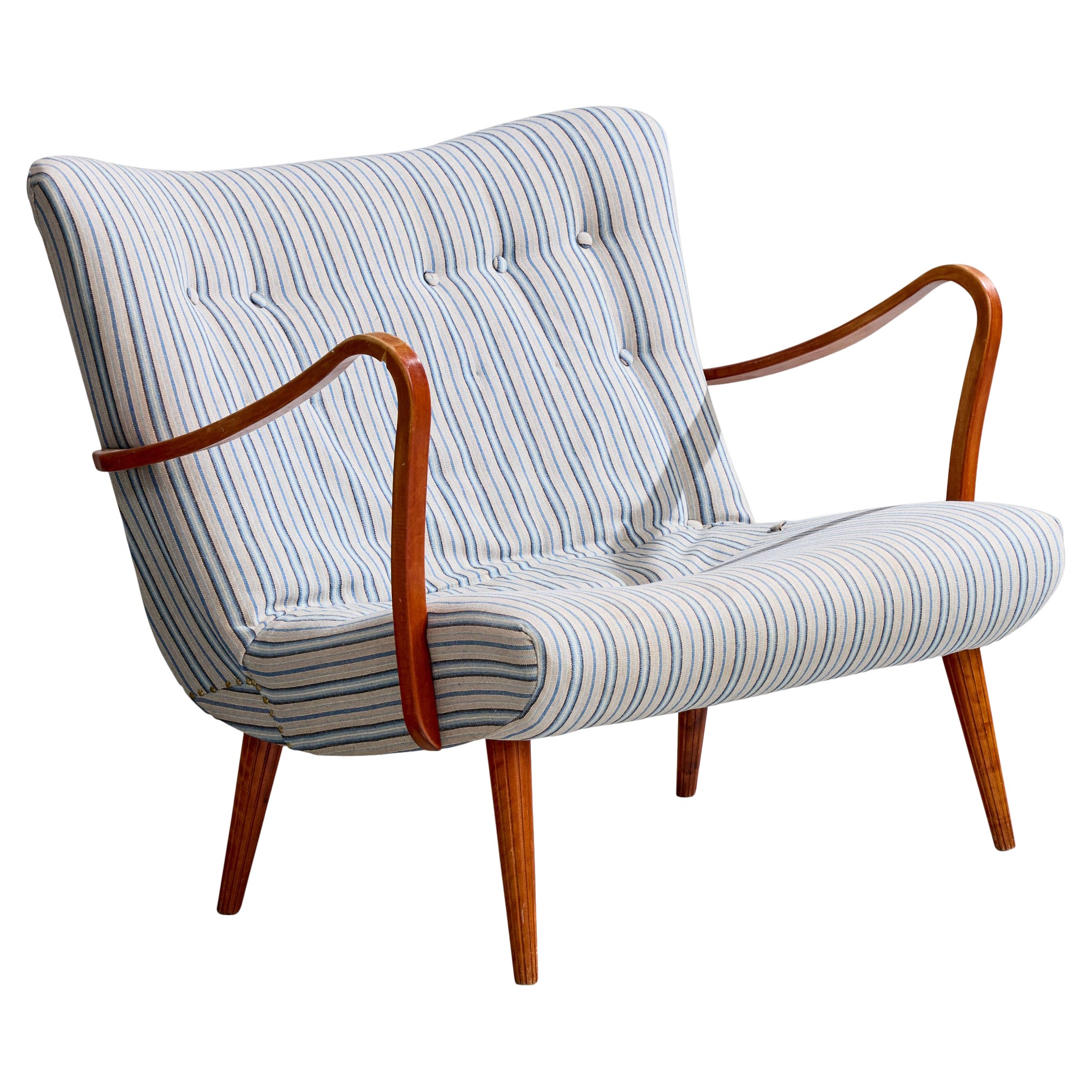 Carl Gustaf Hiort Af Ornäs, Sofa, Holz, Stoff, Finnland, 1950er Jahre im Angebot