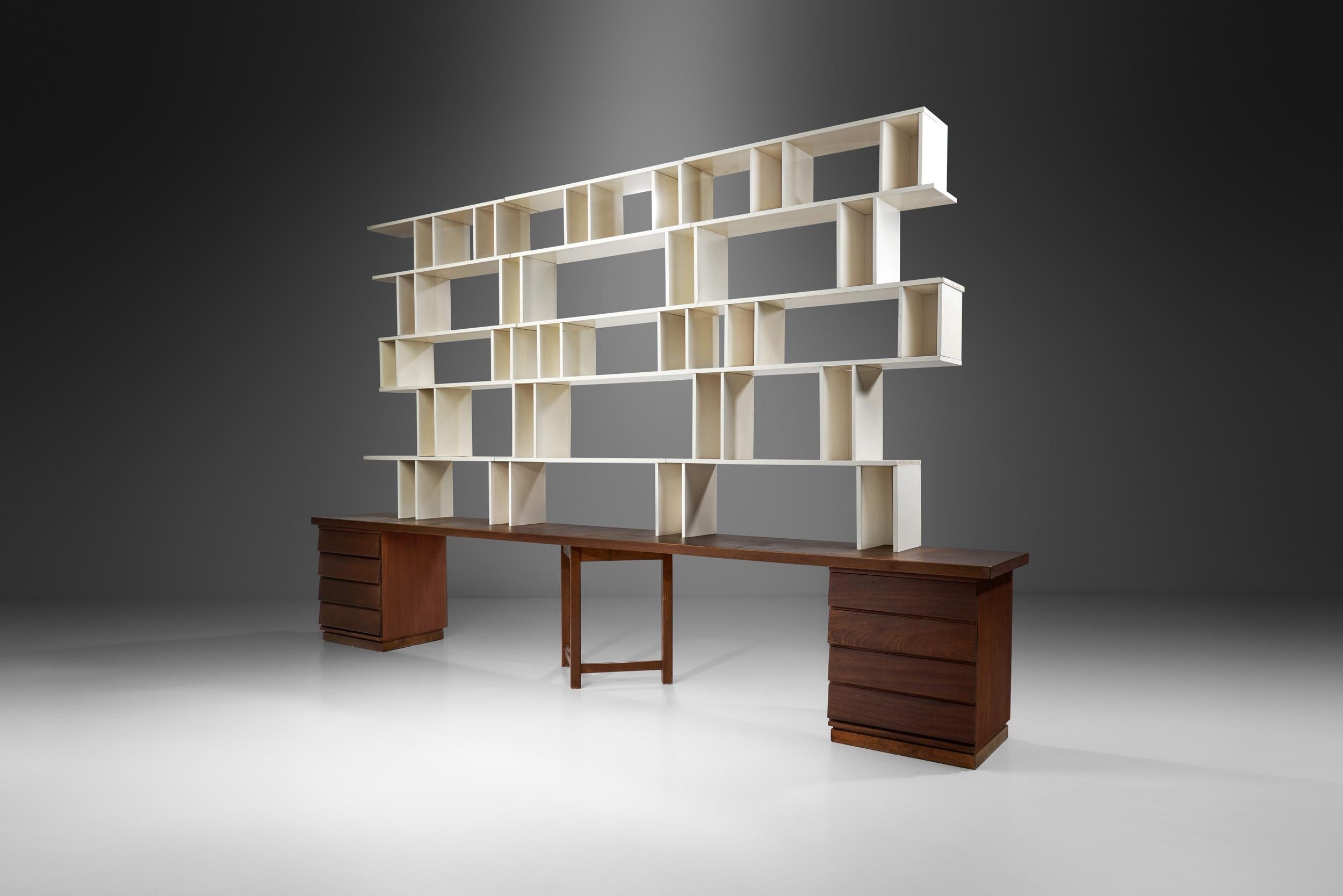 This “Välipala” shelf is, for a lack of better words, stunning. The versatile modular system is eye-catching for its unique, architectural design, and for its quality materials and the craftsmanship that was required for its creation. 

This