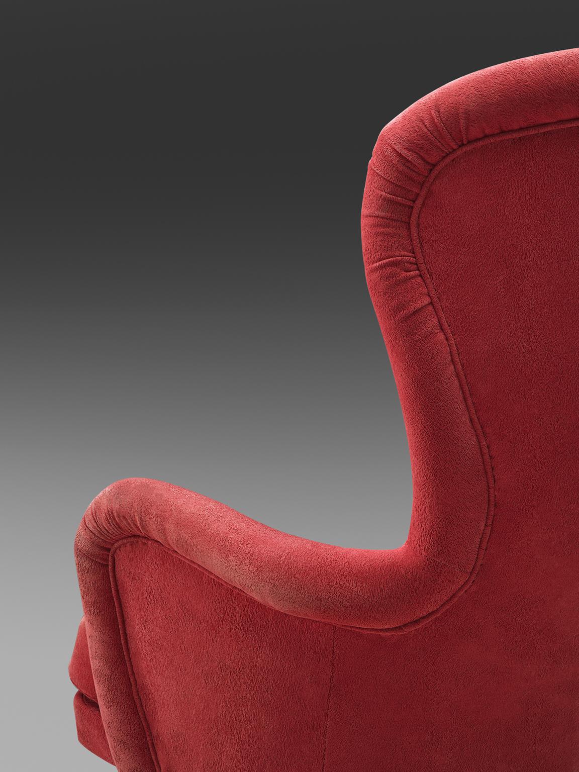 Fabric Carl Gustaf Hiort Red 'Siesta' Lounge Chair