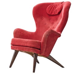 Carl Gustaf Hiort Red 'Siesta' Lounge Chair
