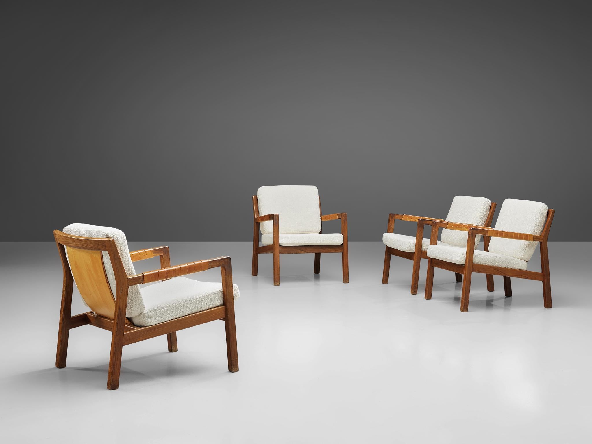 Carl Gustaf Hiort af Örnas  'Trienna' Armchairs in Teak and Leather In Good Condition In Waalwijk, NL