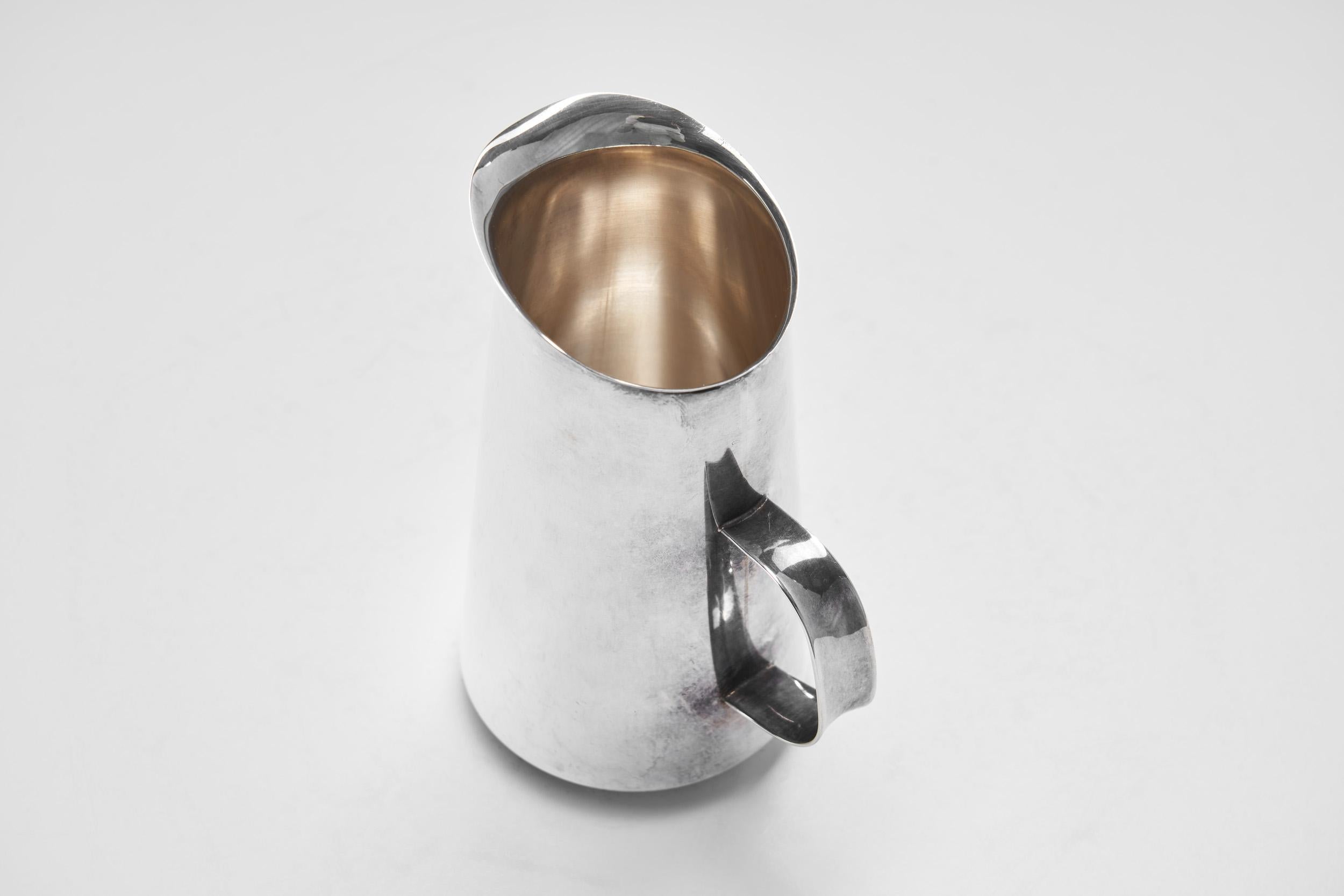 Service à café trois pièces Carl Gustaf Jahnsson en argent sterling, Suède 1958 5