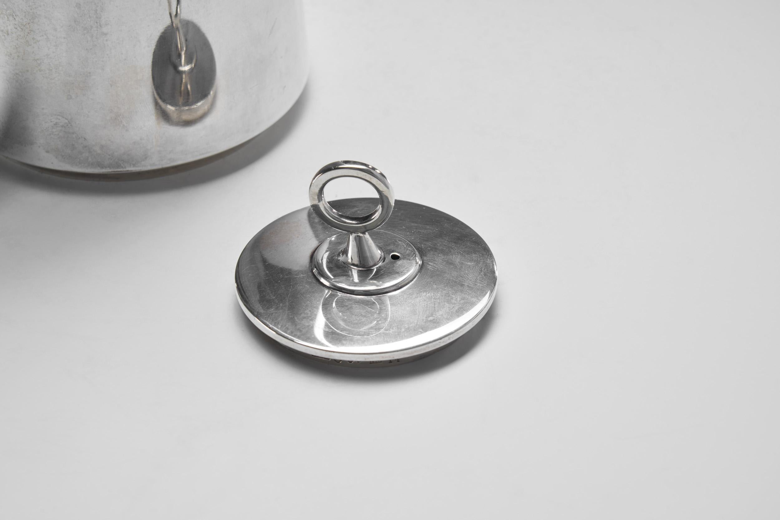 Service à café trois pièces Carl Gustaf Jahnsson en argent sterling, Suède 1958 11