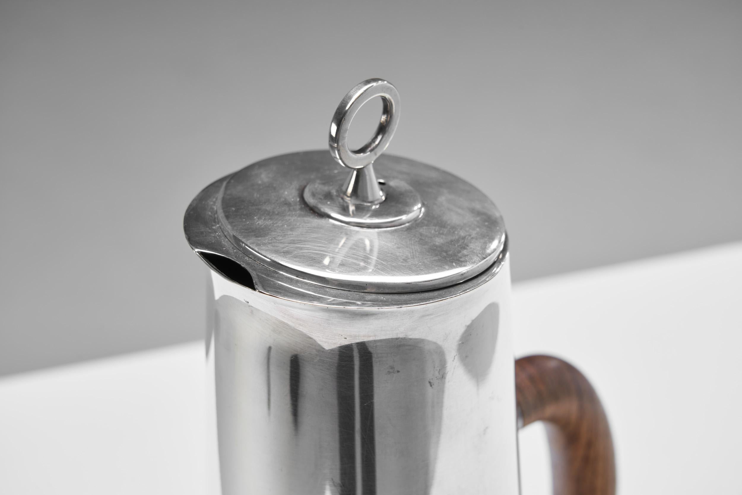 Carl Gustaf Jahnsson Dreiteiliges dreiteiliges Kaffeeservice aus Sterlingsilber, Schweden 1958 (Silber) im Angebot