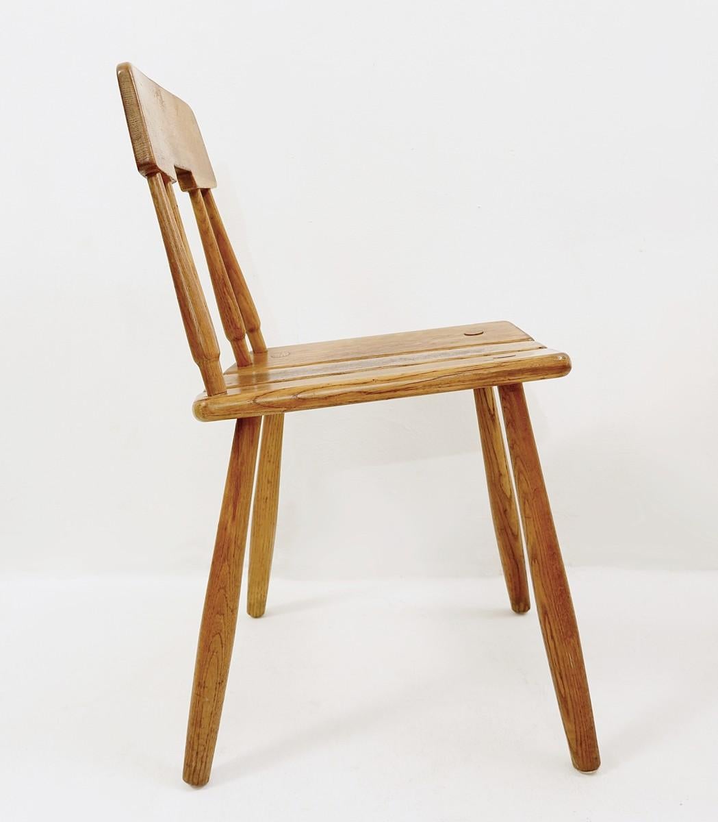 Mid-Century Modern Carl-Gustav Boulogner Chairs in Oak, Produced by Ab Bröderna Wigells Stolfabrik For Sale