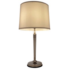 Carl Gustav Hallberg, Swedish Grace Period Silver and Ebonized Wood Table Lamp