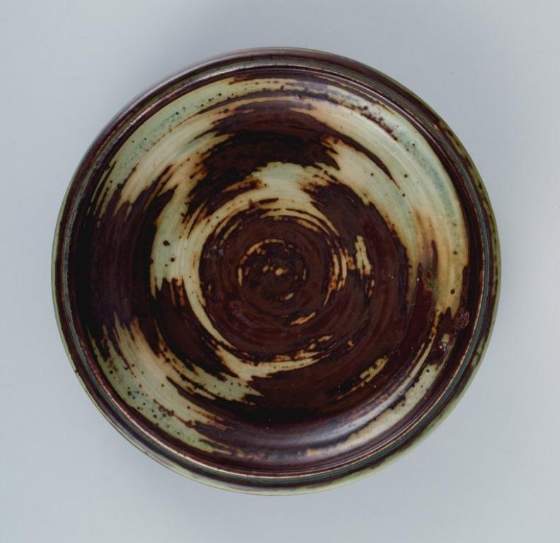 Scandinavian Modern Carl Halier (1873-1948) for Royal Copenhagen, Bowl in Stoneware with Sung Glaze For Sale