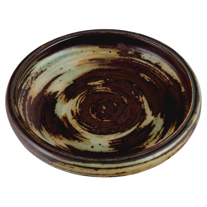 Carl Halier (1873-1948) for Royal Copenhagen, Bowl in Stoneware with Sung Glaze For Sale