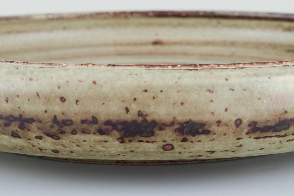 Glazed Carl Halier for Royal Copenhagen, large stoneware bowl. Light 