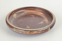 Carl Halier for Royal Copenhagen. Low stoneware bowl with concentric pattern.