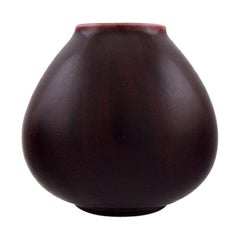 Carl Halier for Royal Copenhagen, Unique Ceramic Vase in Ox Blood Glaze, 1934