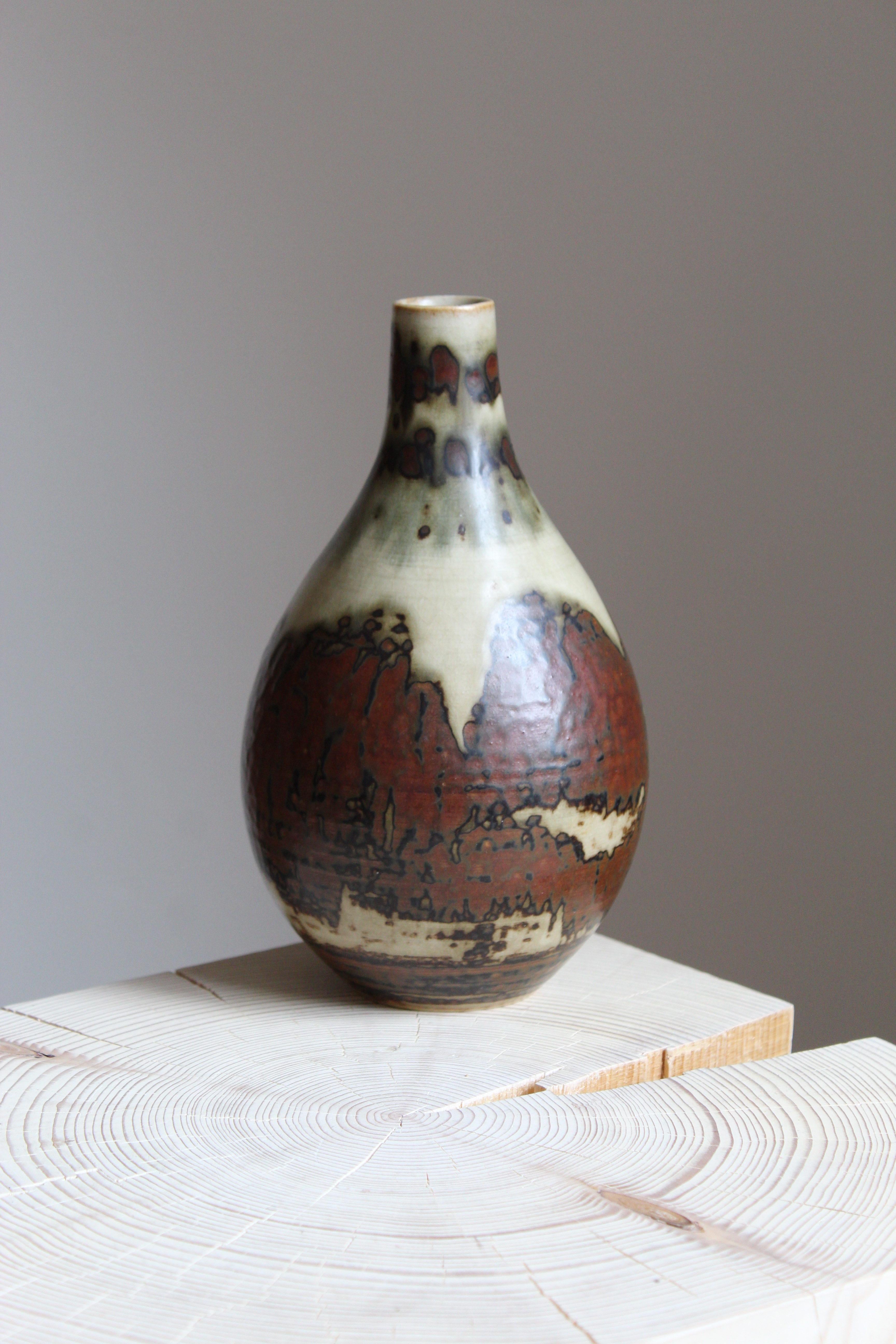 Mid-Century Modern Carl Halier, Vase, Glazed Stoneware, Royal Copenhagen, 1950s