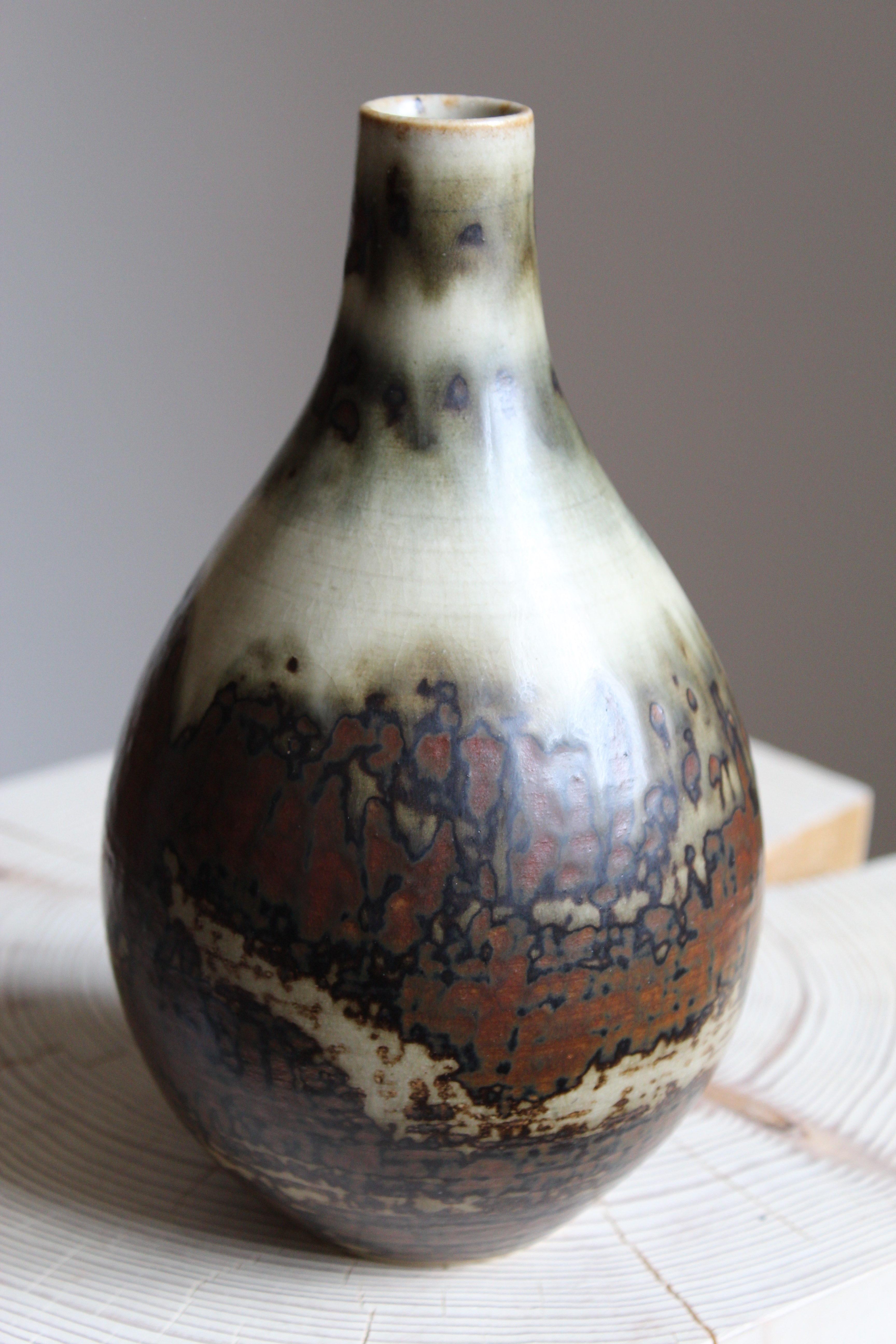 Danish Carl Halier, Vase, Glazed Stoneware, Royal Copenhagen, 1950s