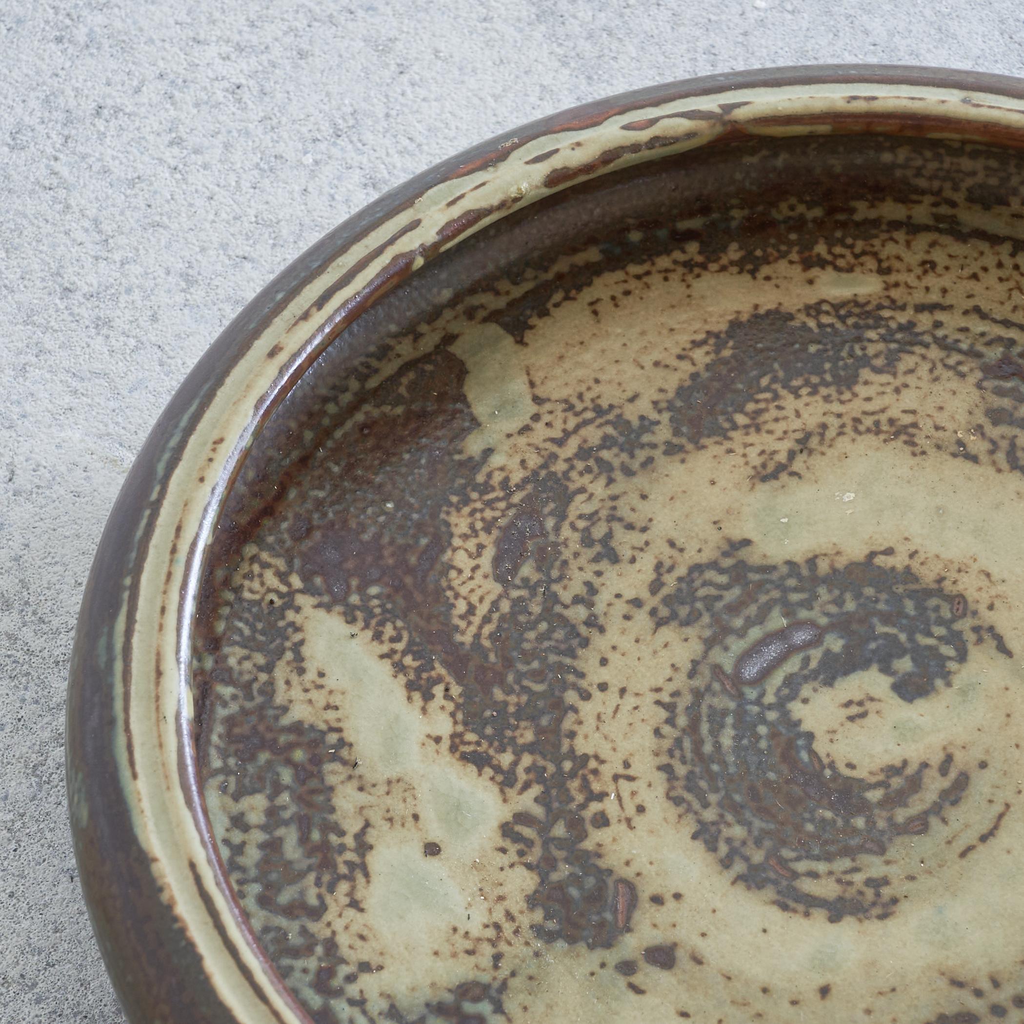 Vernissé Carl Hallier Danish Mid Century Studio Pottery Bowl Royal Copenhagen 1950s en vente