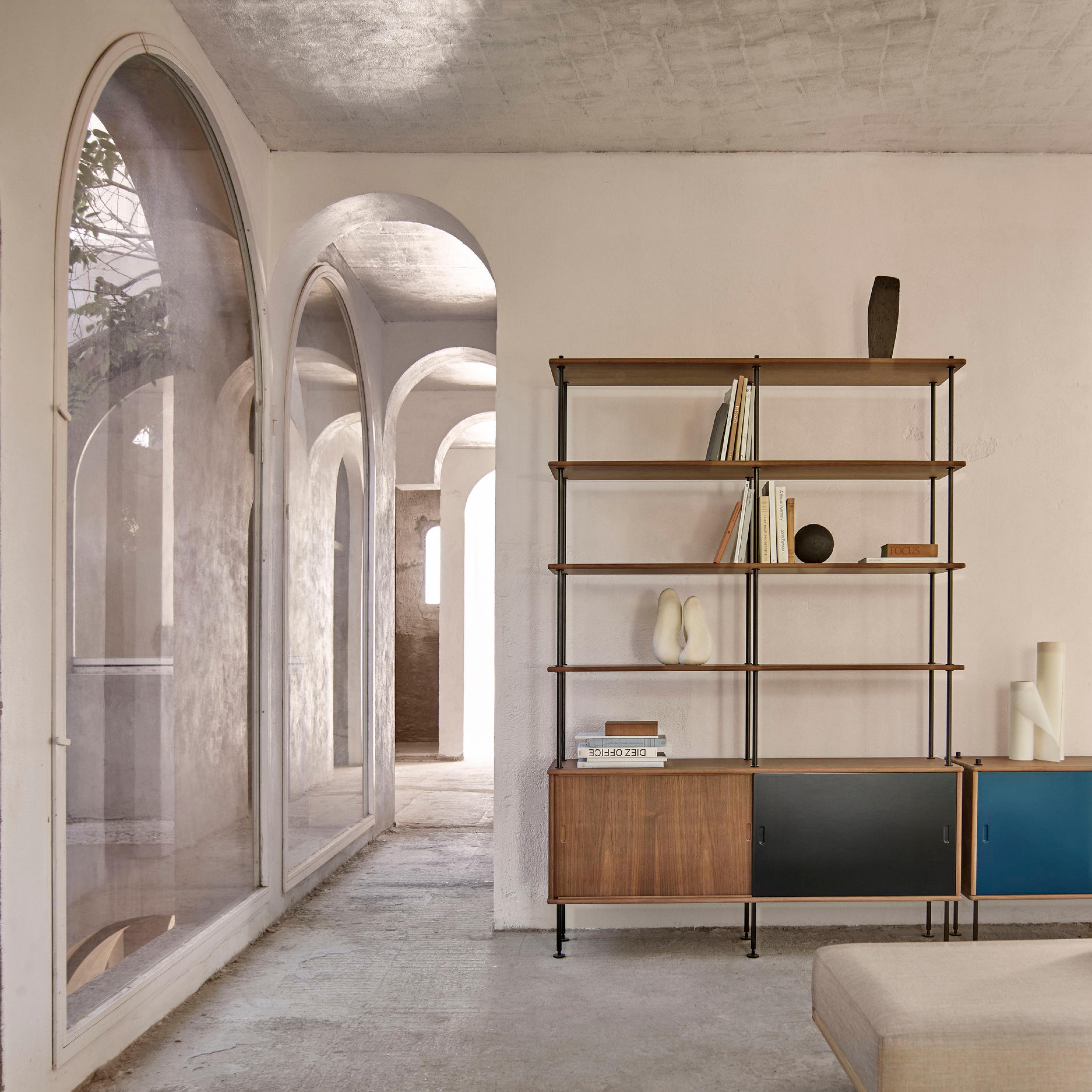 Originally designed in 1958, Carl Hansen & Søn puts Børge Mogensen’s modular shelving system into production for the very first time. Minimalist and modular, the tubular steel FSC™-certified wood design is also available in a range of colorful