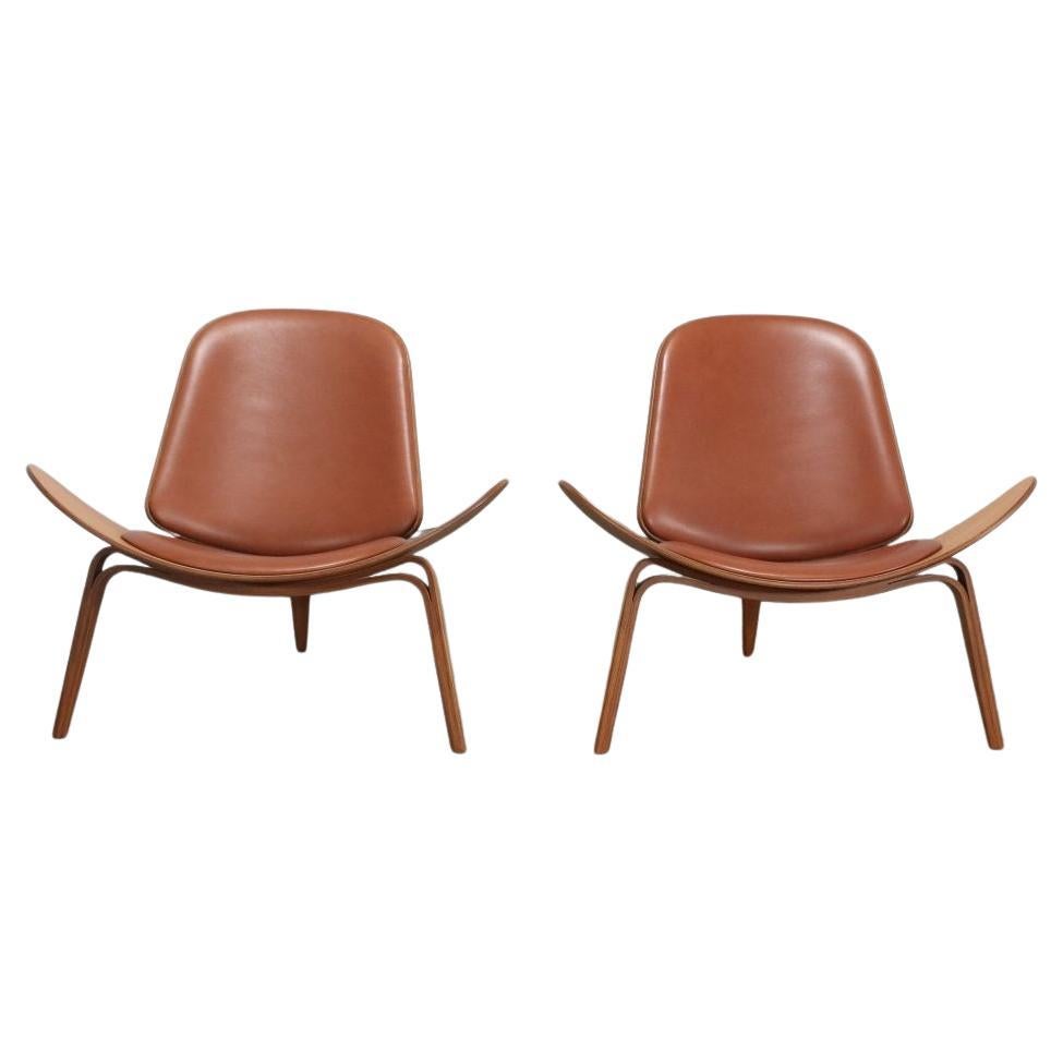 Carl Hansen CH07 Shell Chairs, Set of Two For Sale