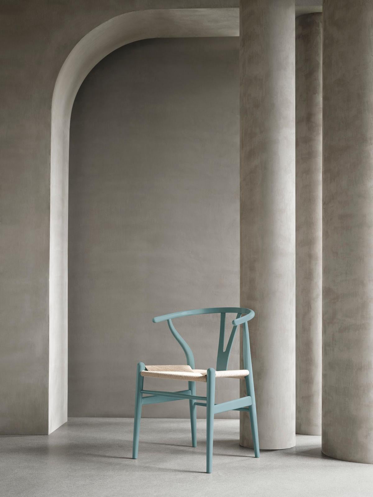 Mid-Century Modern Carl Hansen CH24 Wishbone Chair, Ilse Crawford Soft Colors, Pewter