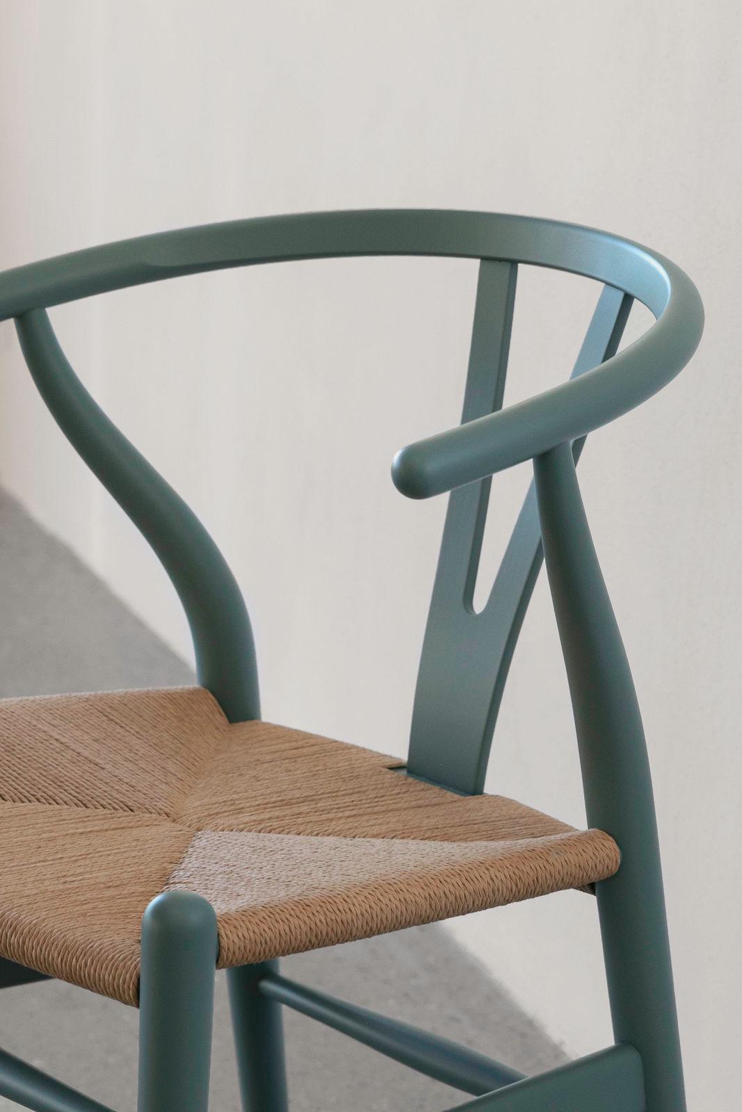 Danish Carl Hansen CH24 Wishbone Chair, Ilse Crawford Soft Colors, Pewter
