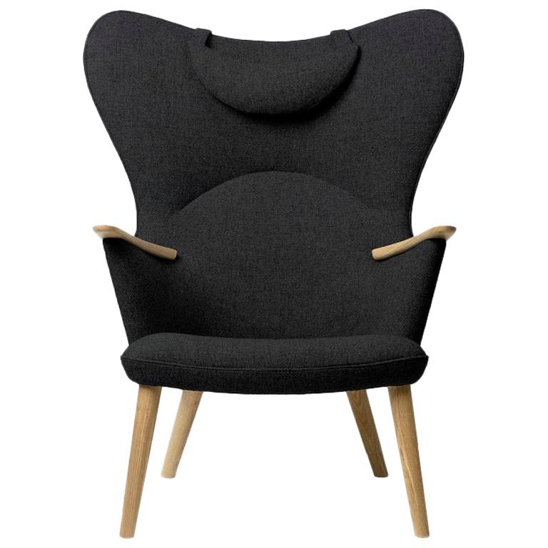 Carl Hansen CH78 Mama Bear Chair in Oak/ Fiord 0191 Fabric by Hans J. Wegner
