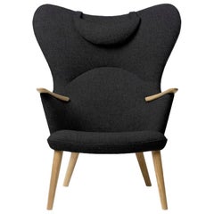 Carl Hansen CH78 Mama Bear Chair in Oak/ Fiord 0191 Fabric by Hans J. Wegner
