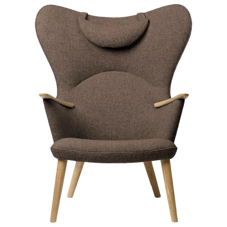 Carl Hansen CH78 Mama Bear Chair in Oak/ Fiord 271 Fabric by Hans J. Wegner