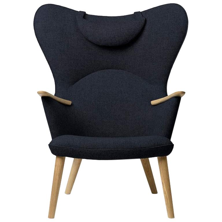 Carl Hansen CH78 Mama Bear Chair in Oak/ Fiord 0782 Fabric by Hans J. Wegner