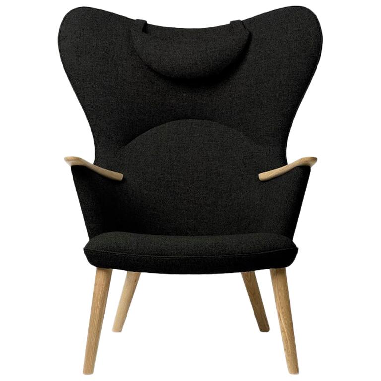Carl Hansen CH78 Mama Bear Chair in Oak/ Fiord 0991 Fabric by Hans J. Wegner