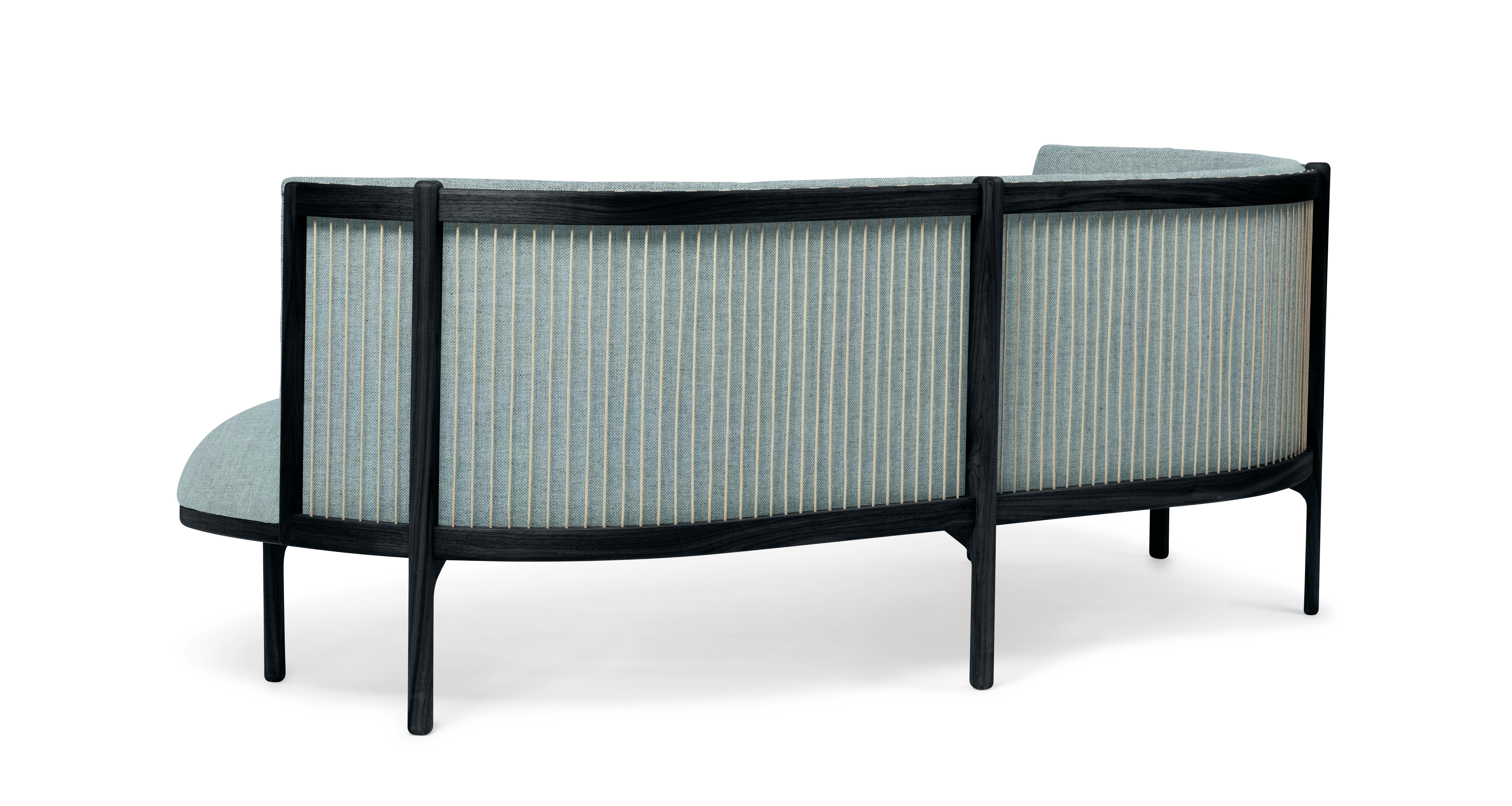 Modern Carl Hansen RF1903 Sideways Sofa in Remix Fabric with Black Base by Rikke Frost
