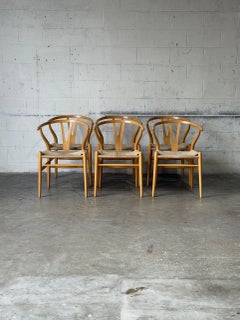 Carl Hansen & Søn Wegner Wishbone Dining Chairs Set of 6 Beech Danish Vintage