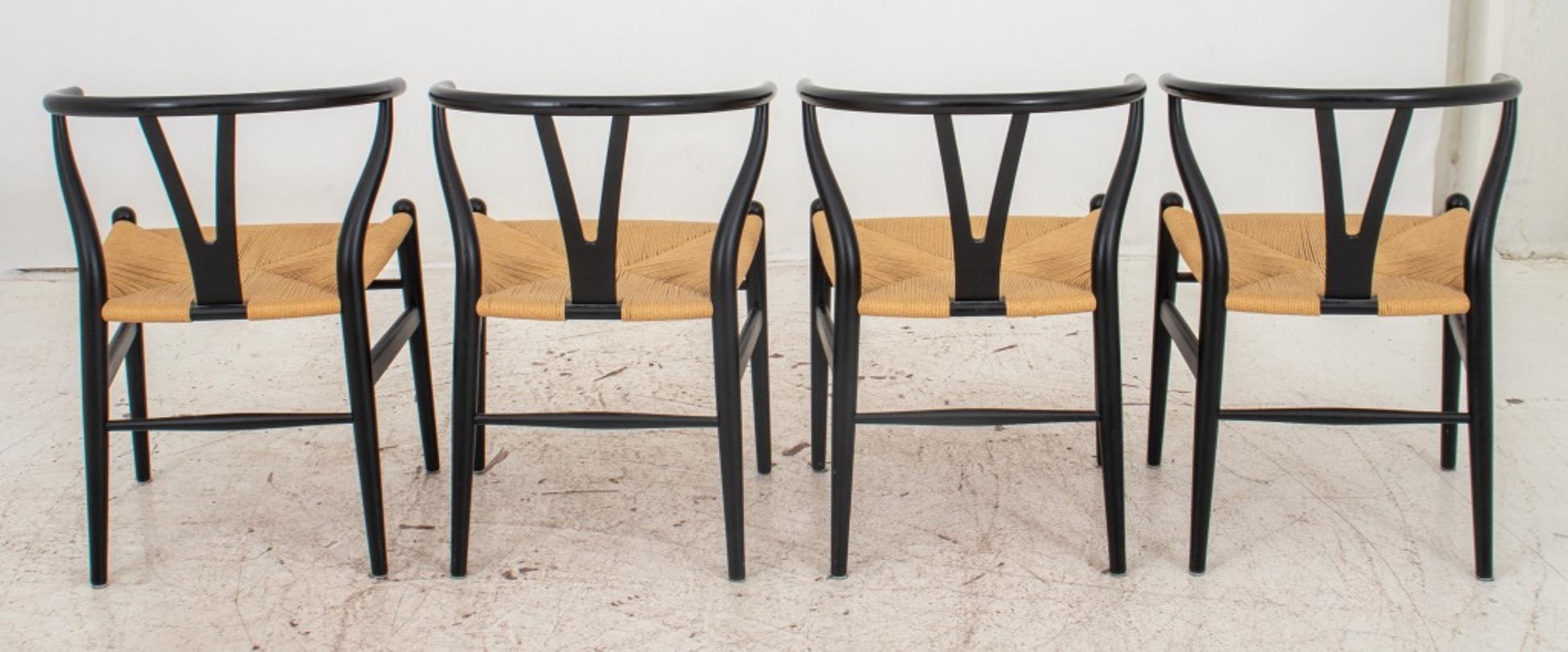 Scandinavian Modern Carl-Hansen & Son, Aarup CH24 Ebonized Chairs, Set of 4