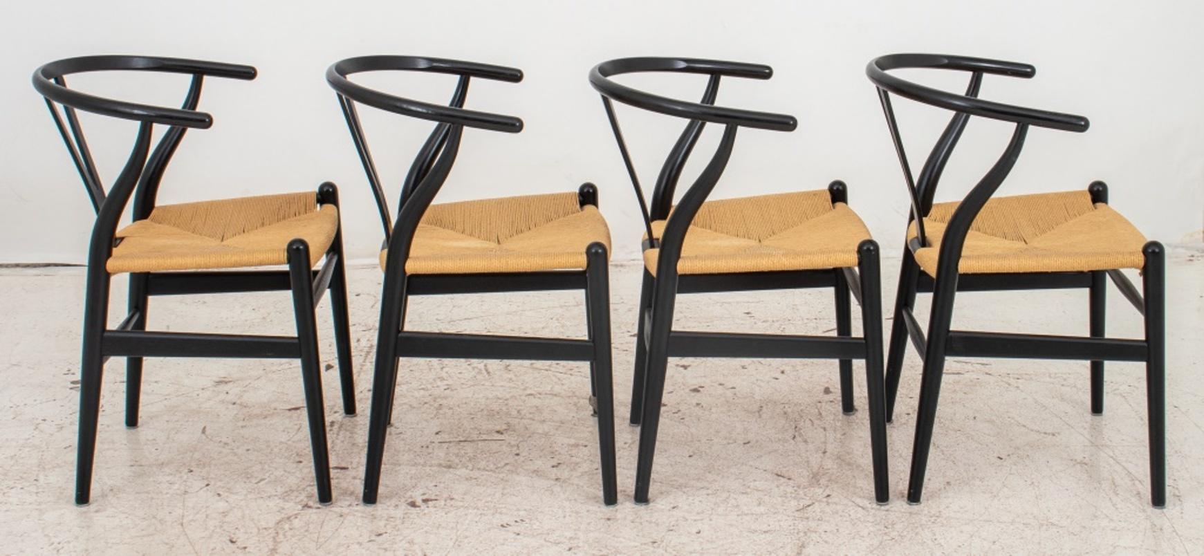 Carl-Hansen & Son, Aarup CH24 Ebonized Chairs, Set of 4 In Good Condition In New York, NY