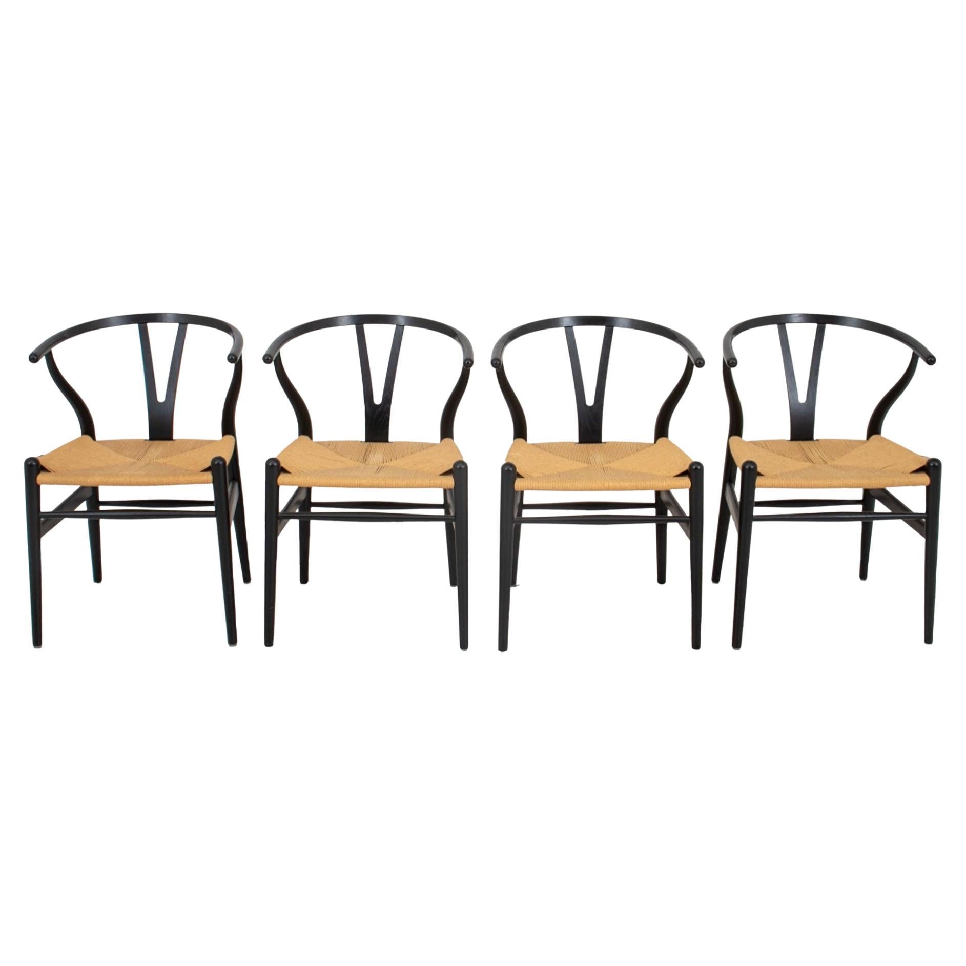 Carl-Hansen & Son, Aarup CH24 Ebonized Chairs, Set of 4