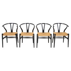 Carl-Hansen & Son, Aarup CH24 Ebonized Chairs, Set of 4