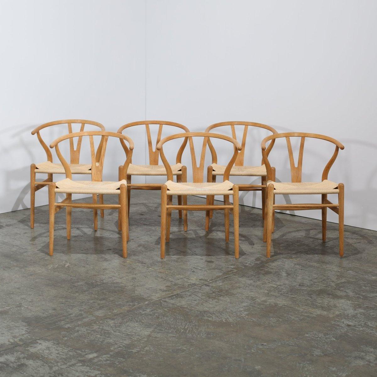 Carl Hansen & Son CH24 Wishbone Chair by Hans Wegner, Set of Six For Sale 1