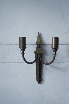 Carl Harald Brummer (1864-1953) Art Deco Bronze Wall Lamps. Denmark C.1920