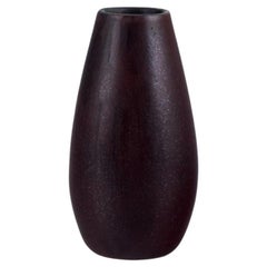 Carl Harry Staahlane for Roerstrand. Miniature vase with brown glaze