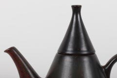 Carl-Harry Staalhane Conical Ceramic Teapot Made by Rörstrand in Sweden, 1960s