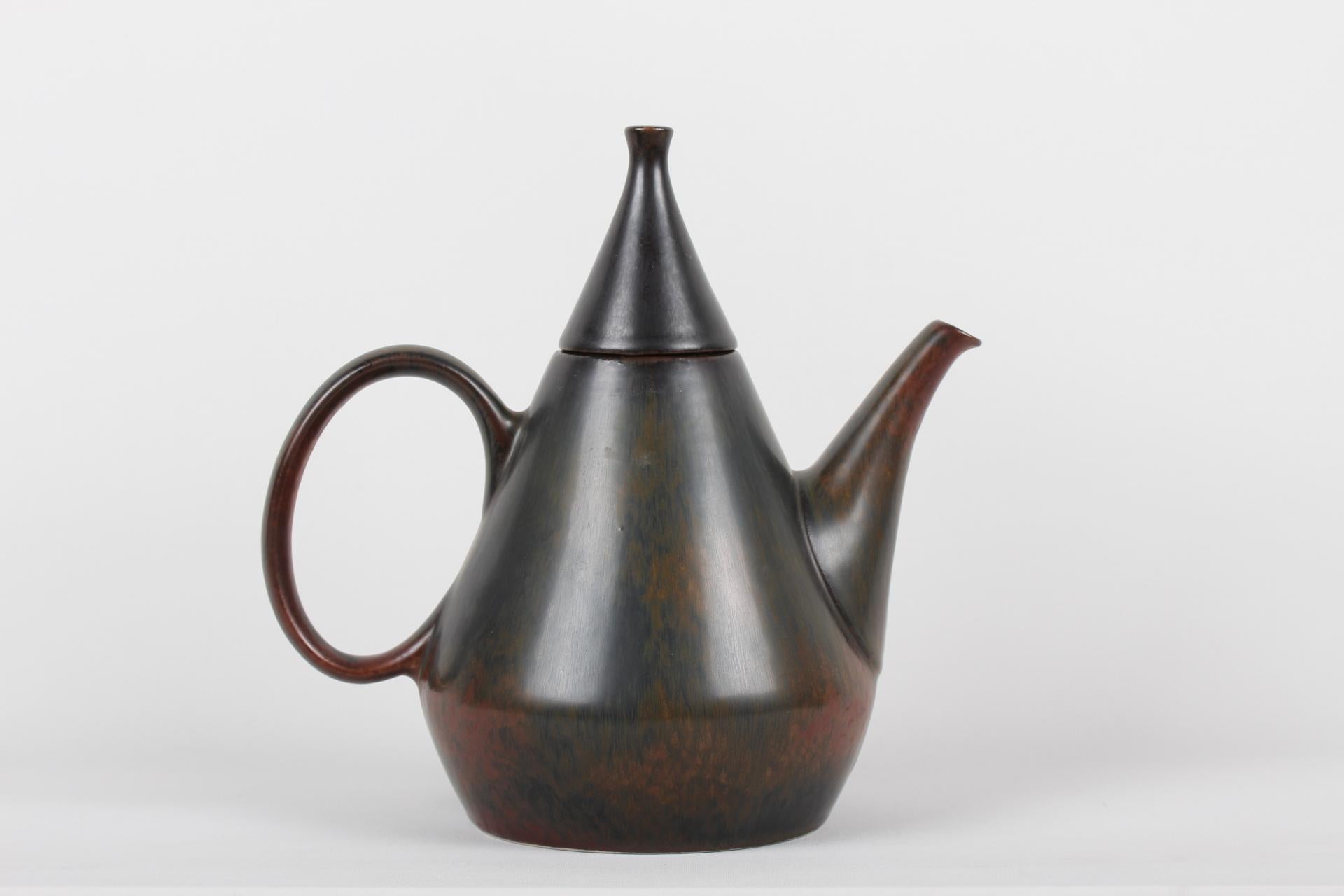 Scandinavian Modern Carl-Harry Staalhane Conical Ceramic Teapot Made by Rörstrand in Sweden, 1960s