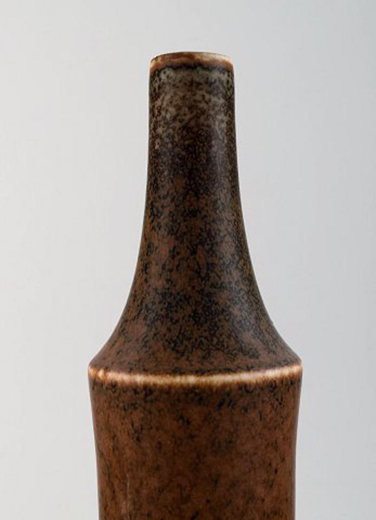 Swedish Carl-Harry Staalhane for Rorstrand, Large Ceramic Vase, Glaze in Brown Shades